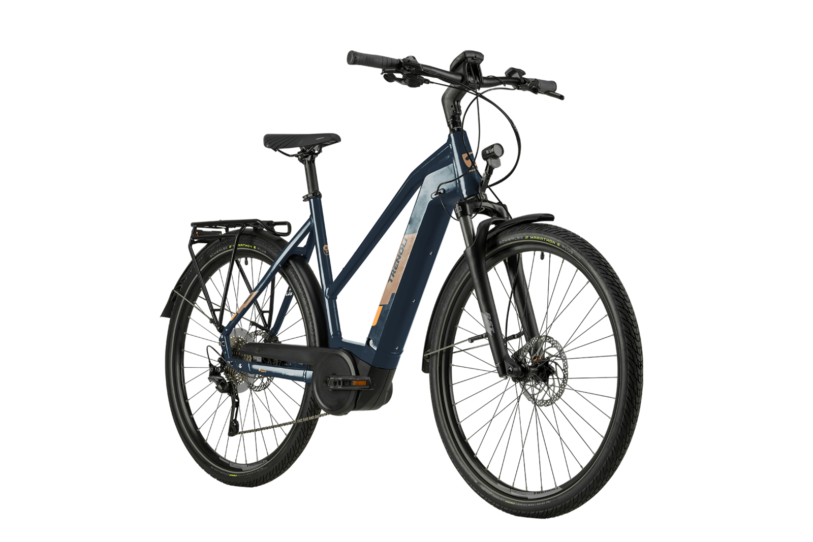 trenoli TANARO sportivo T in pearl dark bluish black – glänzend | Trekking E-Bike mit 625 Wh